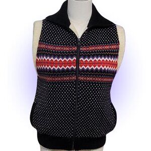 VTG THICK AND COZY NORDIC SHERPA ZIP-UP VEST EUC L